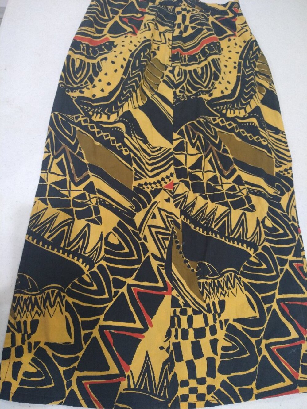 Vintage Abstract Print Maxi Skirt | Size M